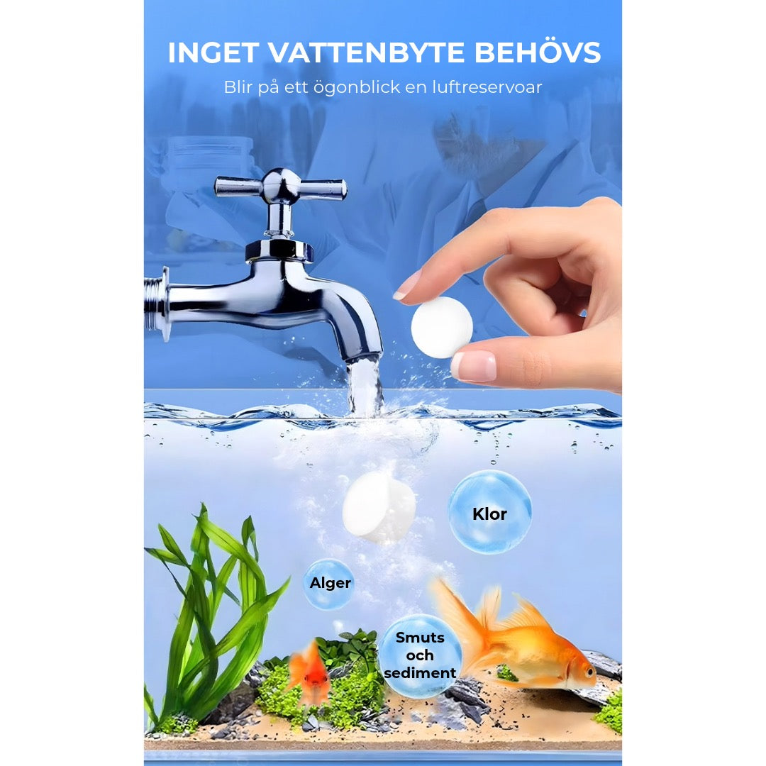 Vattenreningstabletter för akvarier