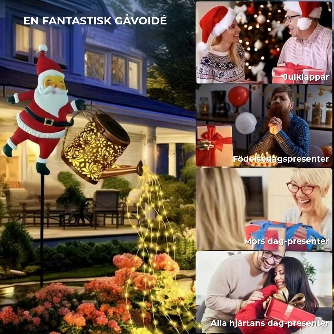 Solcellslykta Julkanna med Tomte