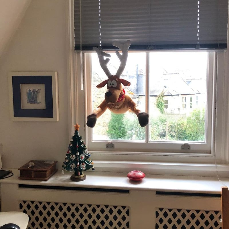 Kraschande Tomte och Ren