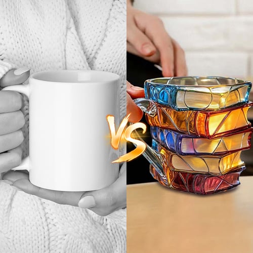 Handmålad bokformad kaffemugg